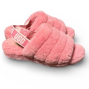 UGG Fluff Yeah Pink Slippers Size 9 Fluffy Slides